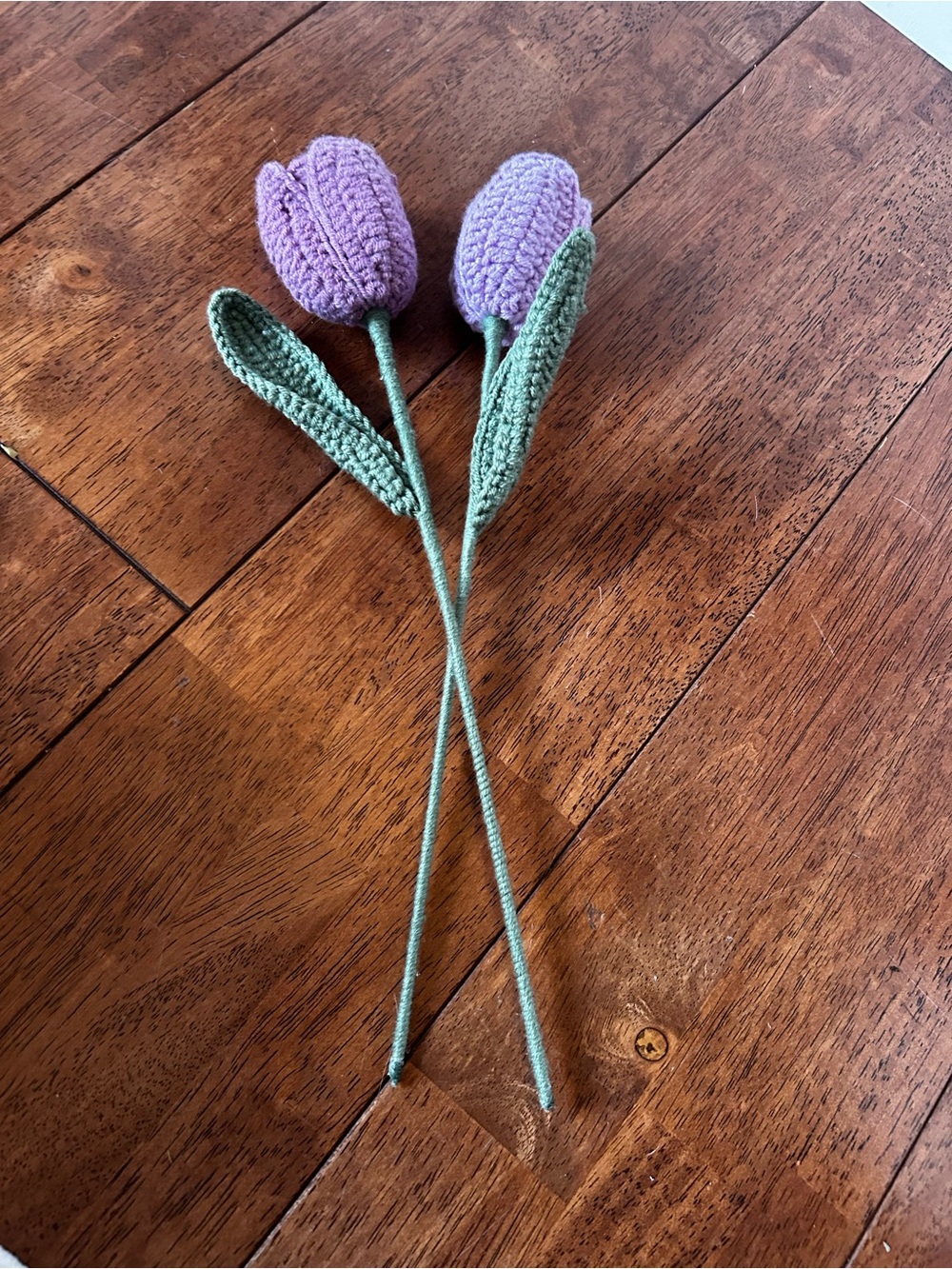 Handmade Crochet Tulip Stems - Various Purples and Sage Green